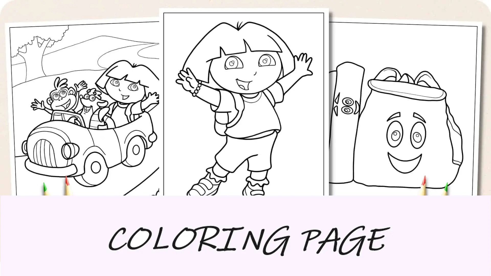 Dibujos para colorear de Dora Imagen destacada