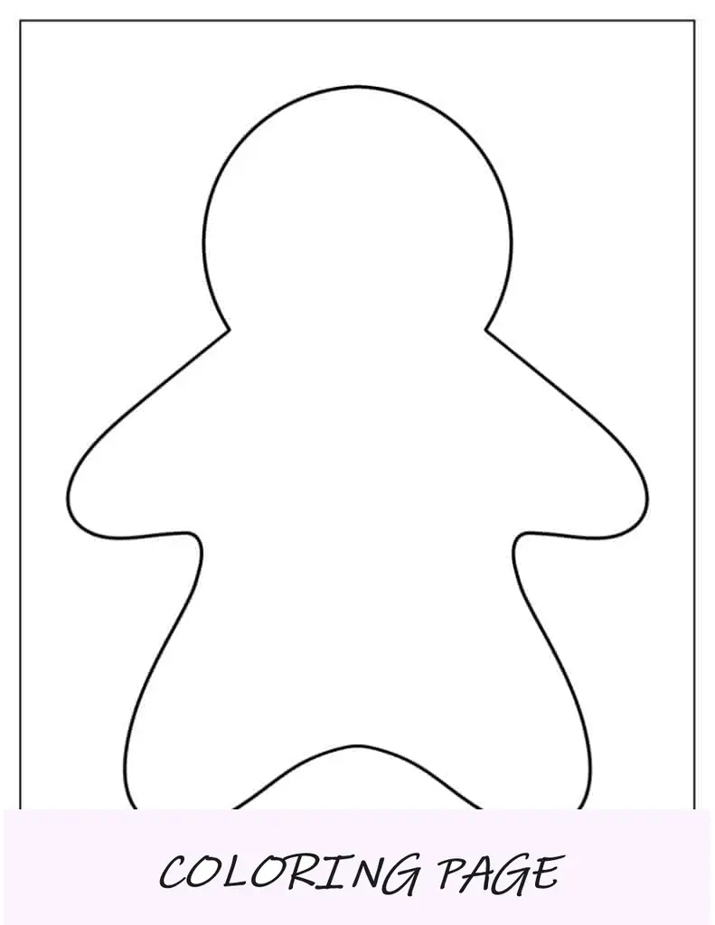 Modelo de boneco de gengibre curvilíneo de meia página