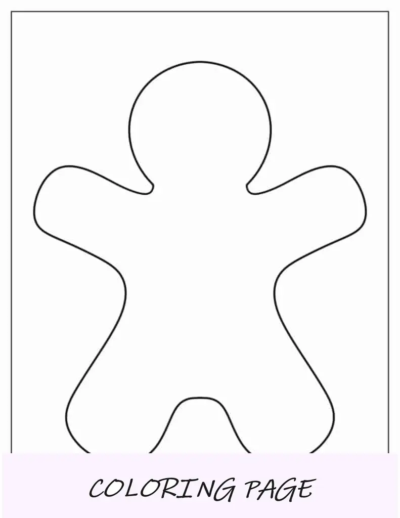 Modelo básico de boneco de gengibre de meia página