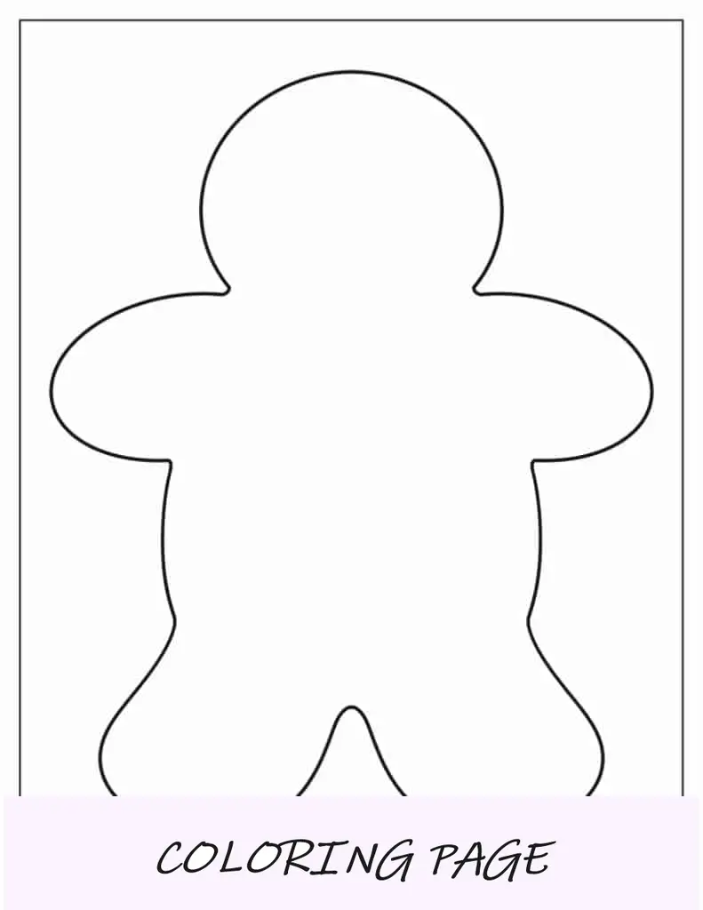 Modelo de boneco de gengibre rechonchudo de meia página