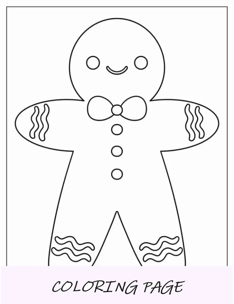 Modelo fácil de boneco de gengibre de meia página
