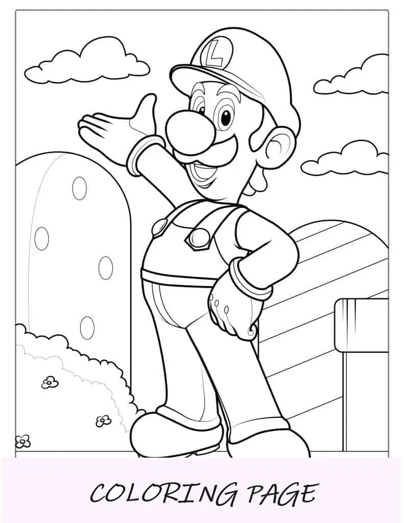 Luigi em Super Mario World para colorir
