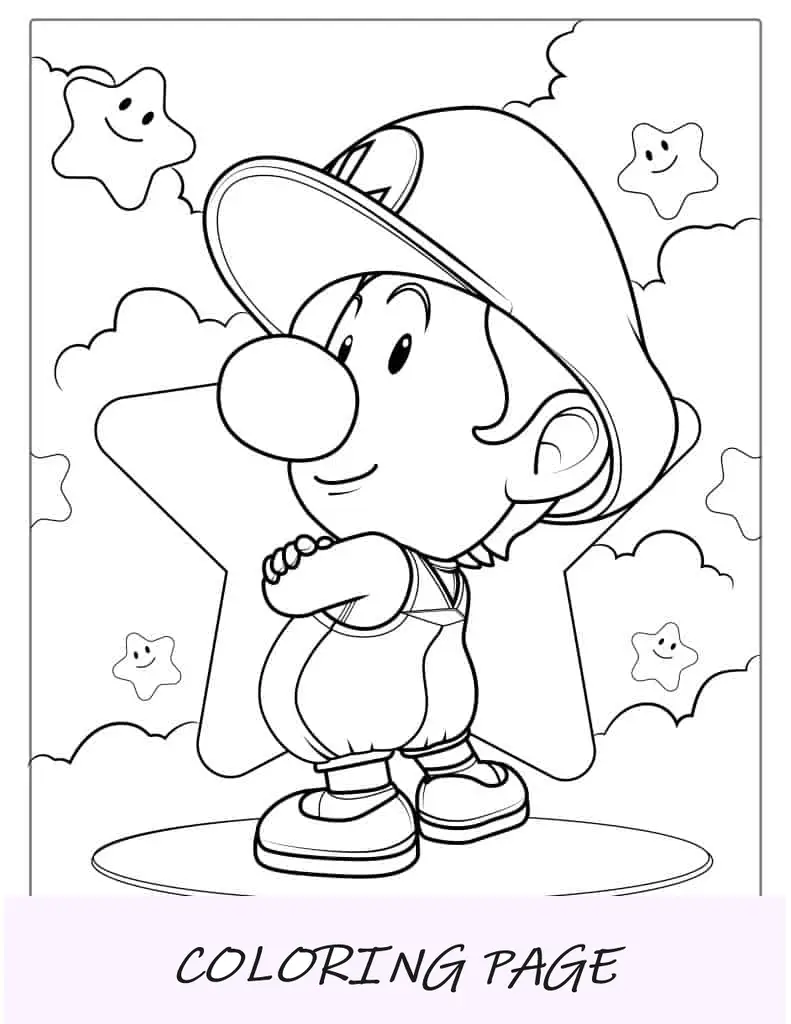 Folha para colorir do bebê Luigi