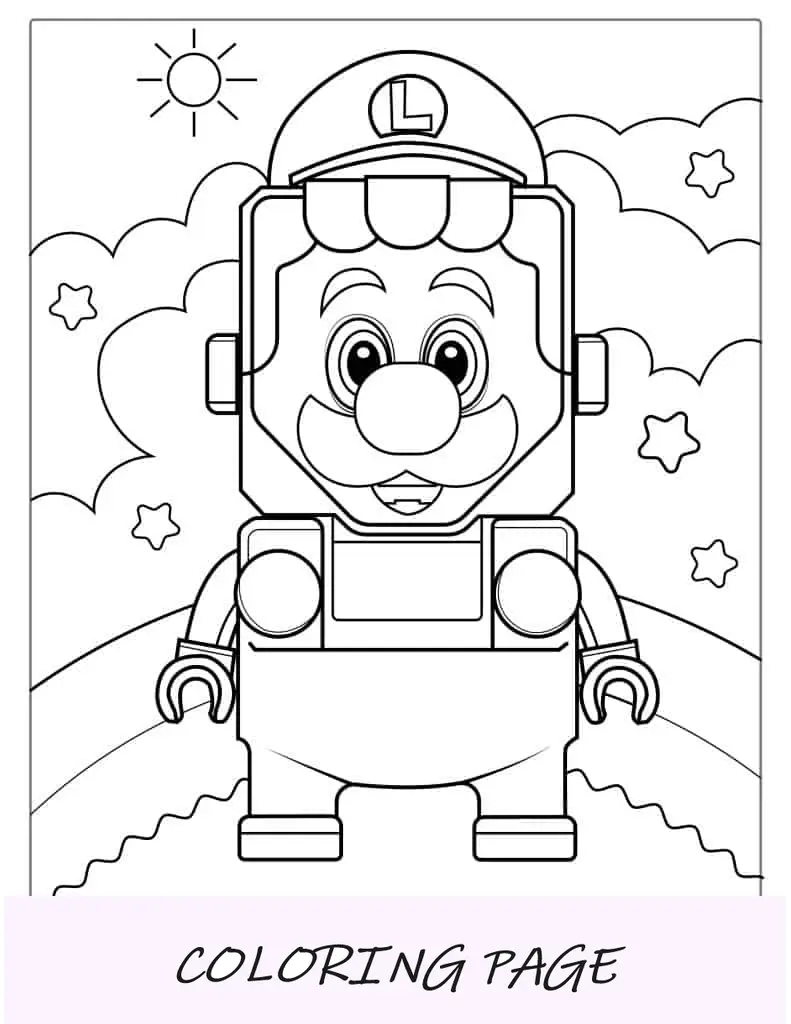 Desenho de Lego Luigi para colorir