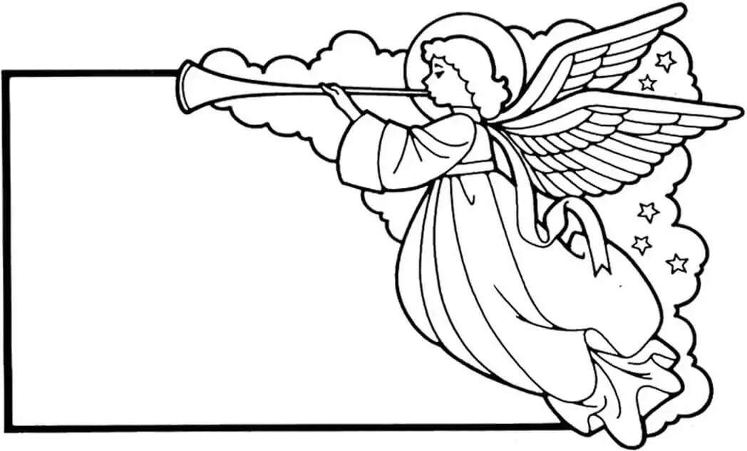 Trumpet Angel Sign Printable