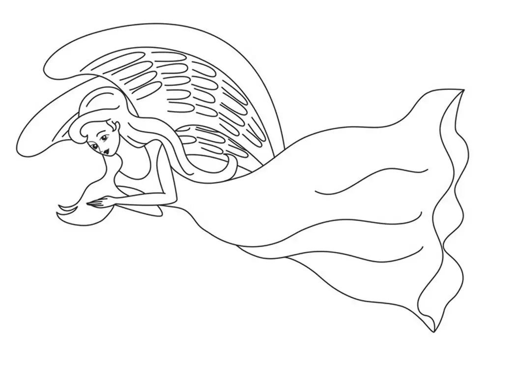Simple Angel Coloring Pages Free