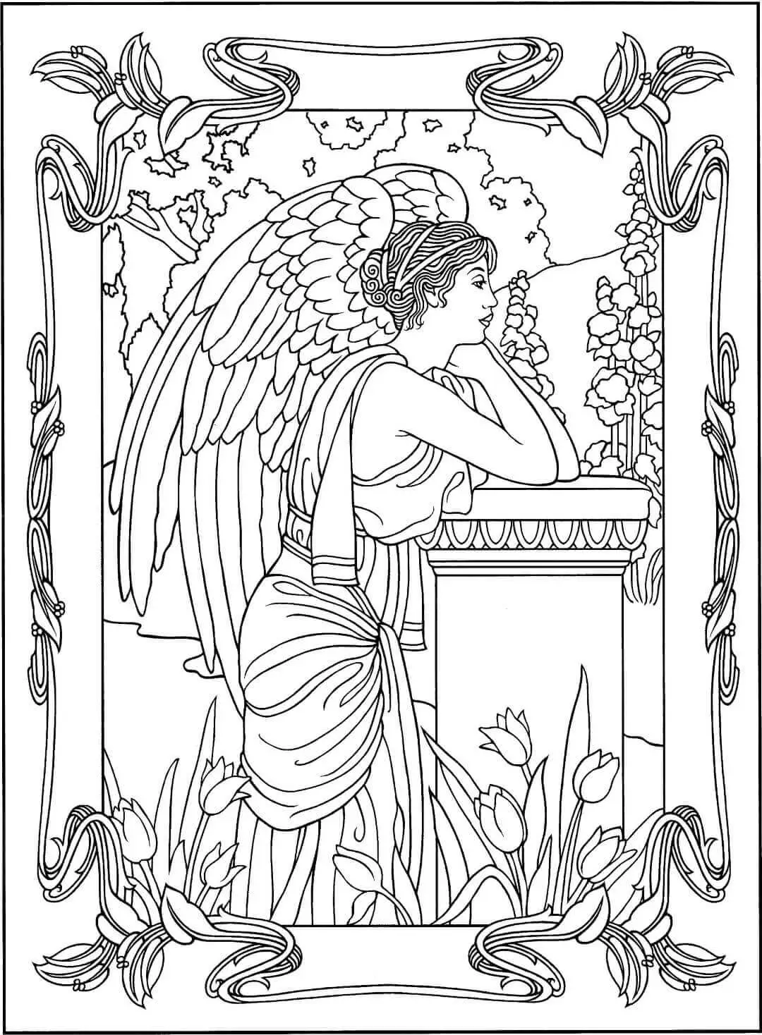 Printable Angel Coloring Page