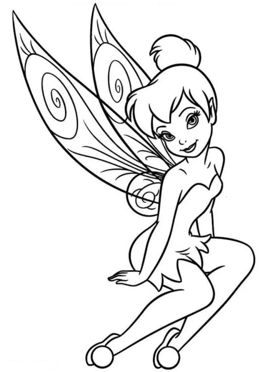 Disney Tinkerbell Fairy Coloring Page