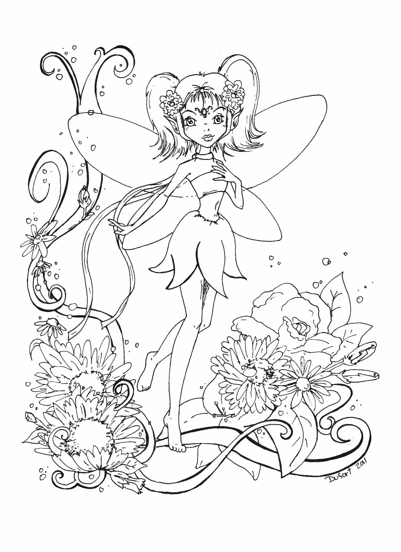 Butterfly Fairy Coloring Page