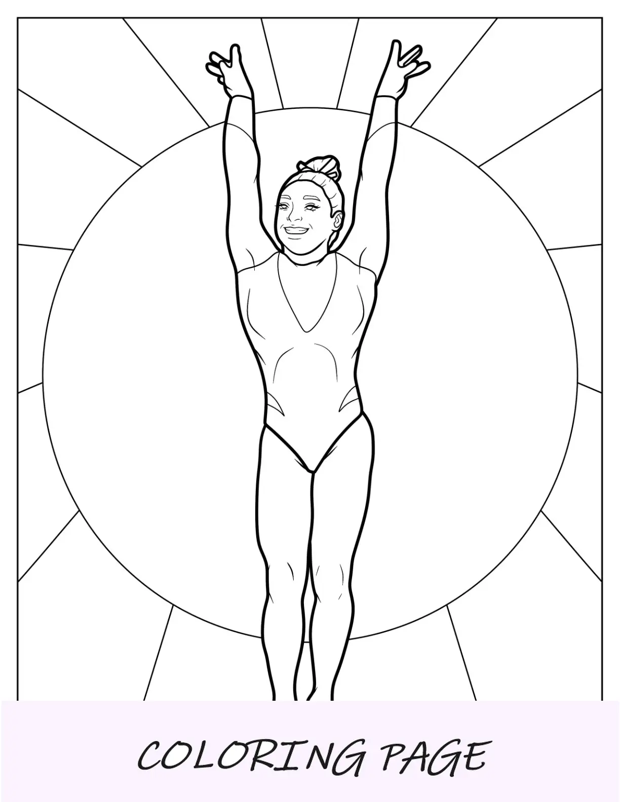 Página para colorir de ginástica de Simone Biles