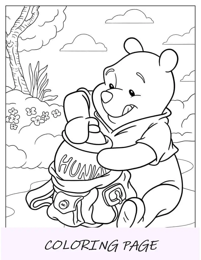 Ursinho Pooh abrindo o pote Hunny