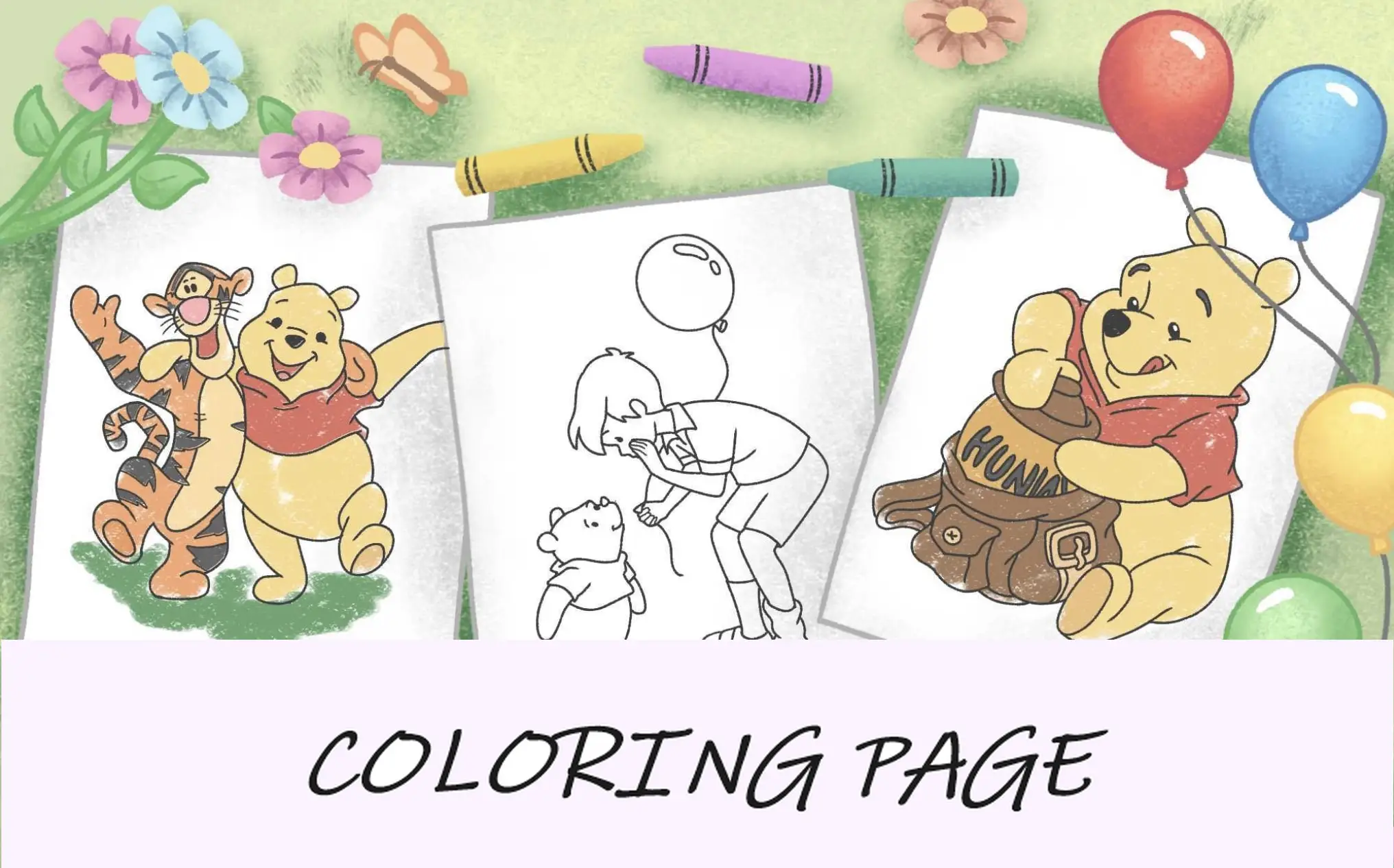 Imagem de destaque das páginas para colorir do Ursinho Pooh
