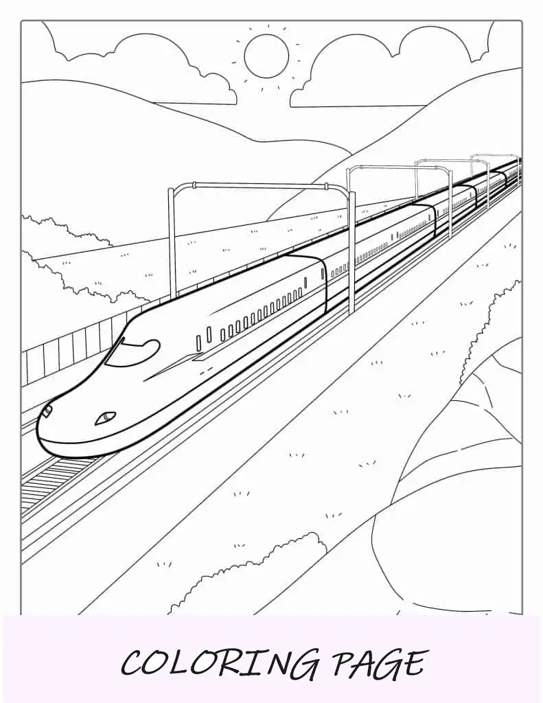 Tren Bala Página Para Colorear