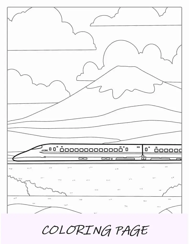 Tren bala japonés Página para colorear