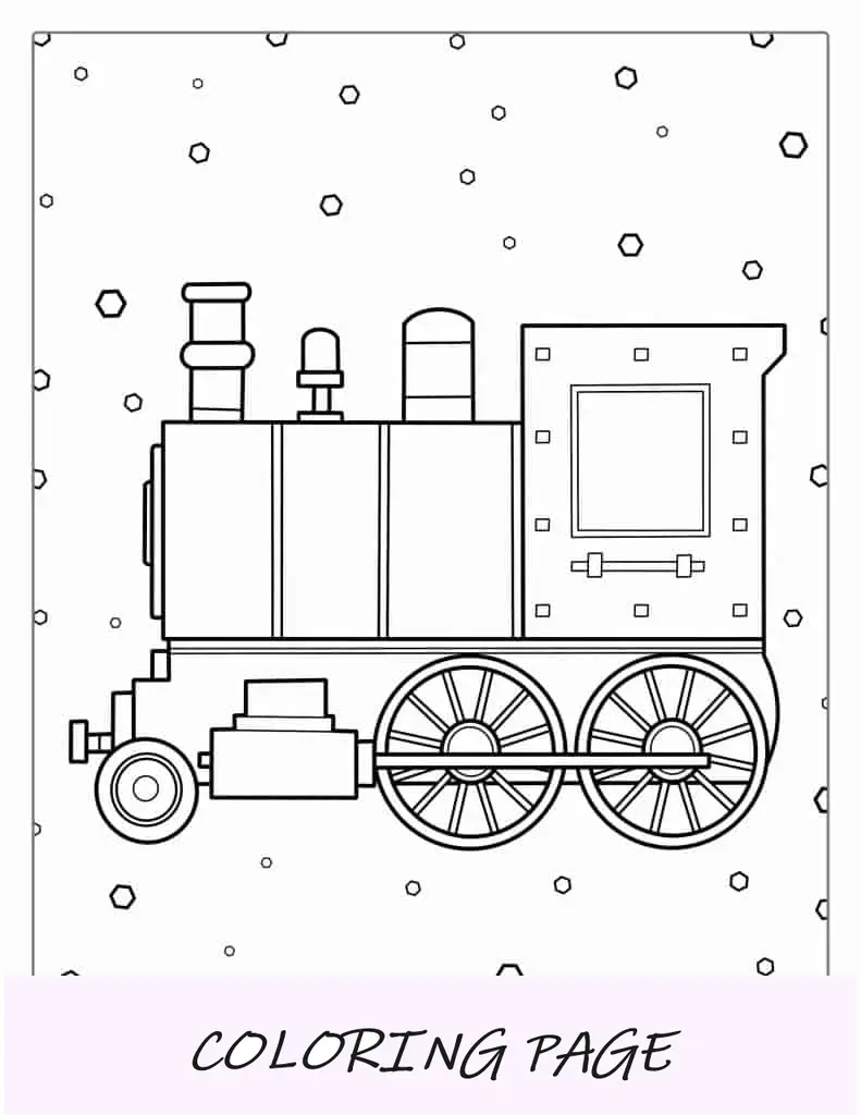 Tren 2D simple para colorear para niños en edad preescolar