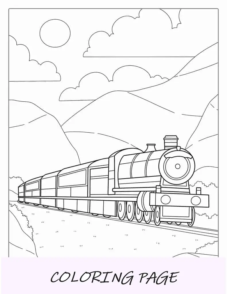 Tren viajando por el campo
