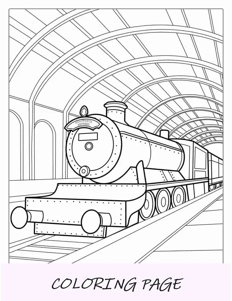 Hoja para colorear de Hogwarts Express