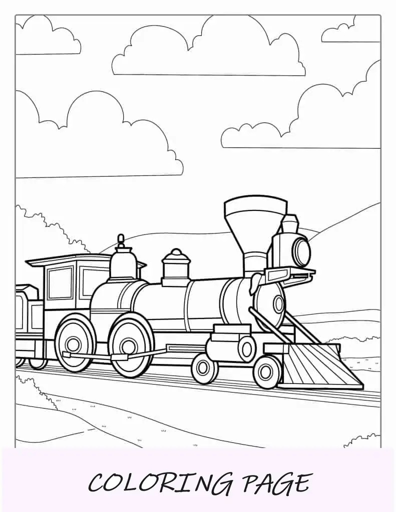 Tren occidental a vapor para colorear