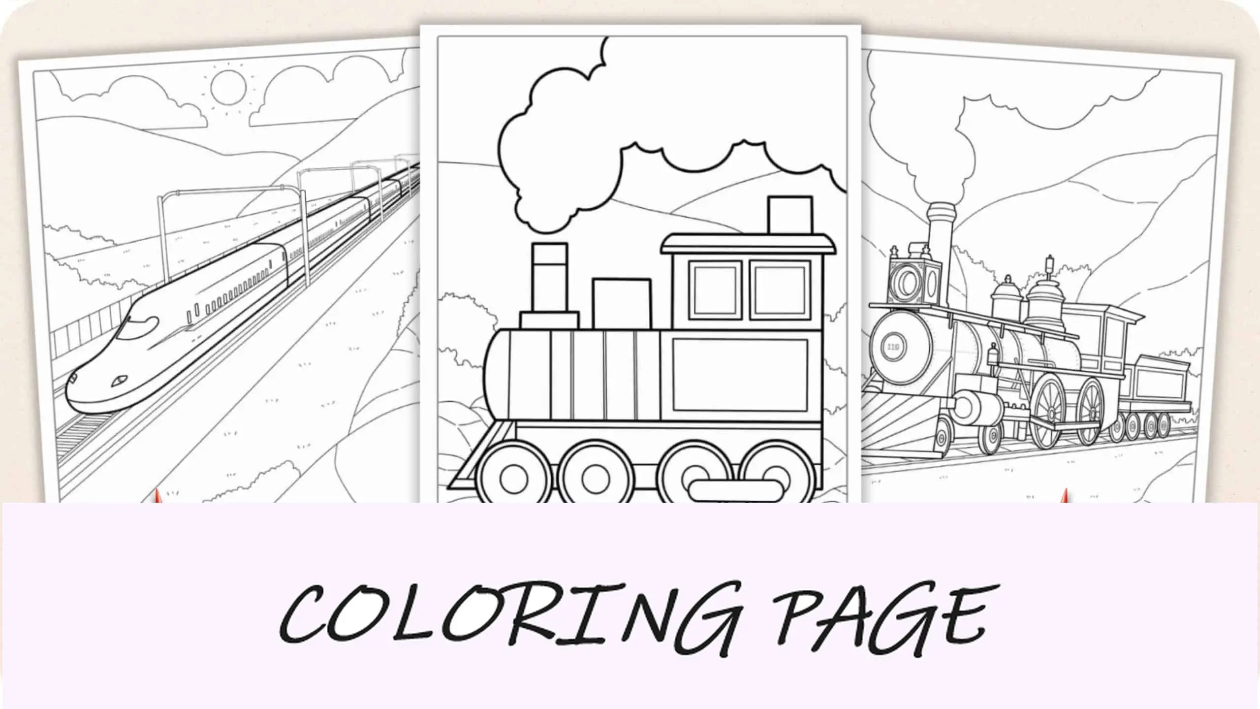 Dibujos para colorear de trenes Imagen destacada