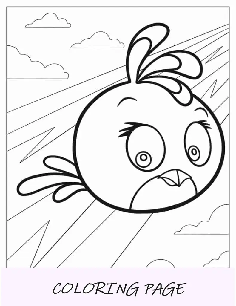 Página para colorear de Stella Angry Bird