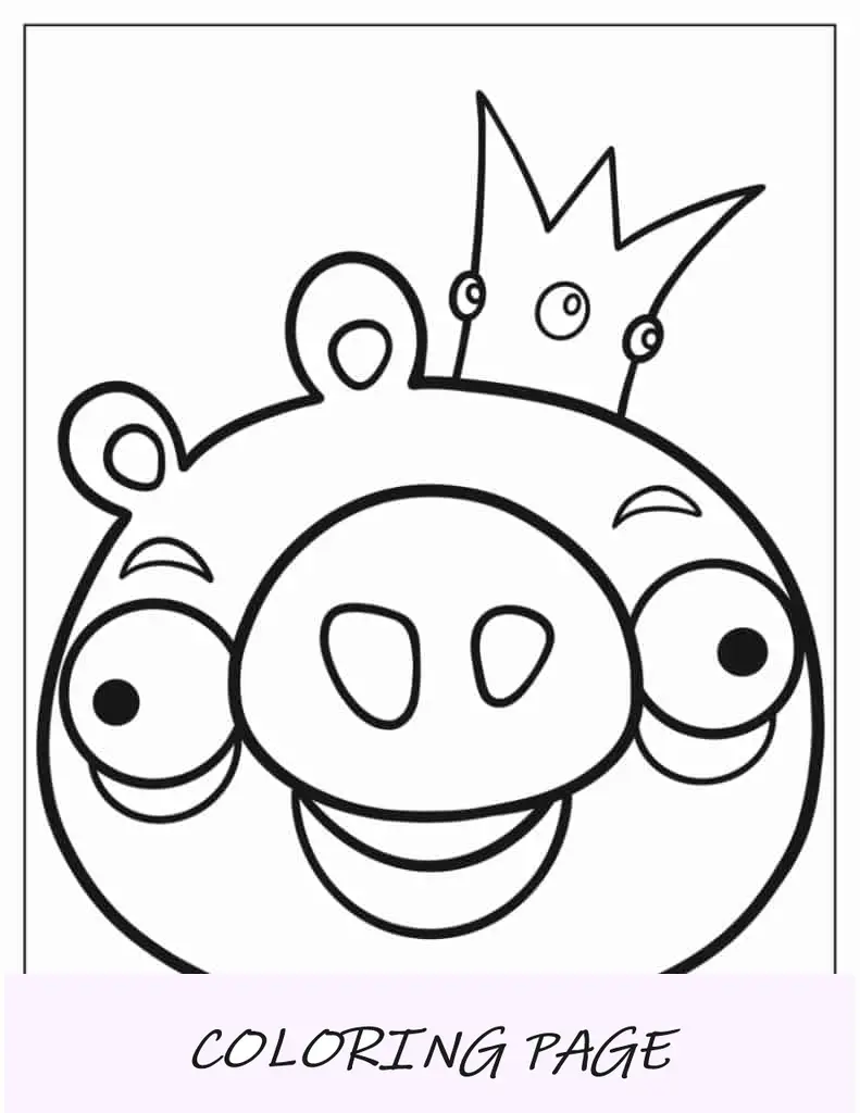 Esquema simple de King Pig para colorear para niños en edad preescolar