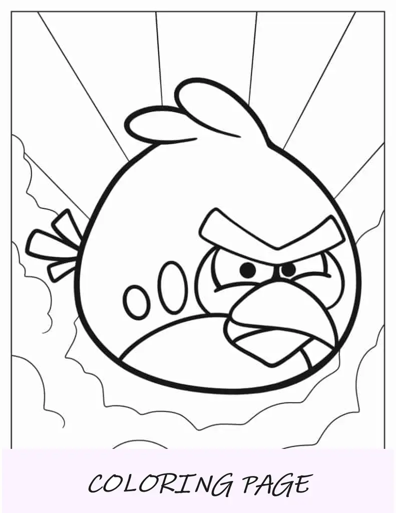 Dibujos Para Colorear De Angry Birds Rojo En Las Nubes