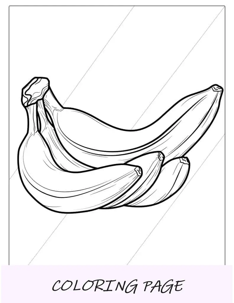Página para colorir de bananas Cavendish