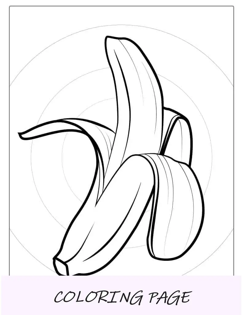 Contorno simples de banana descascada