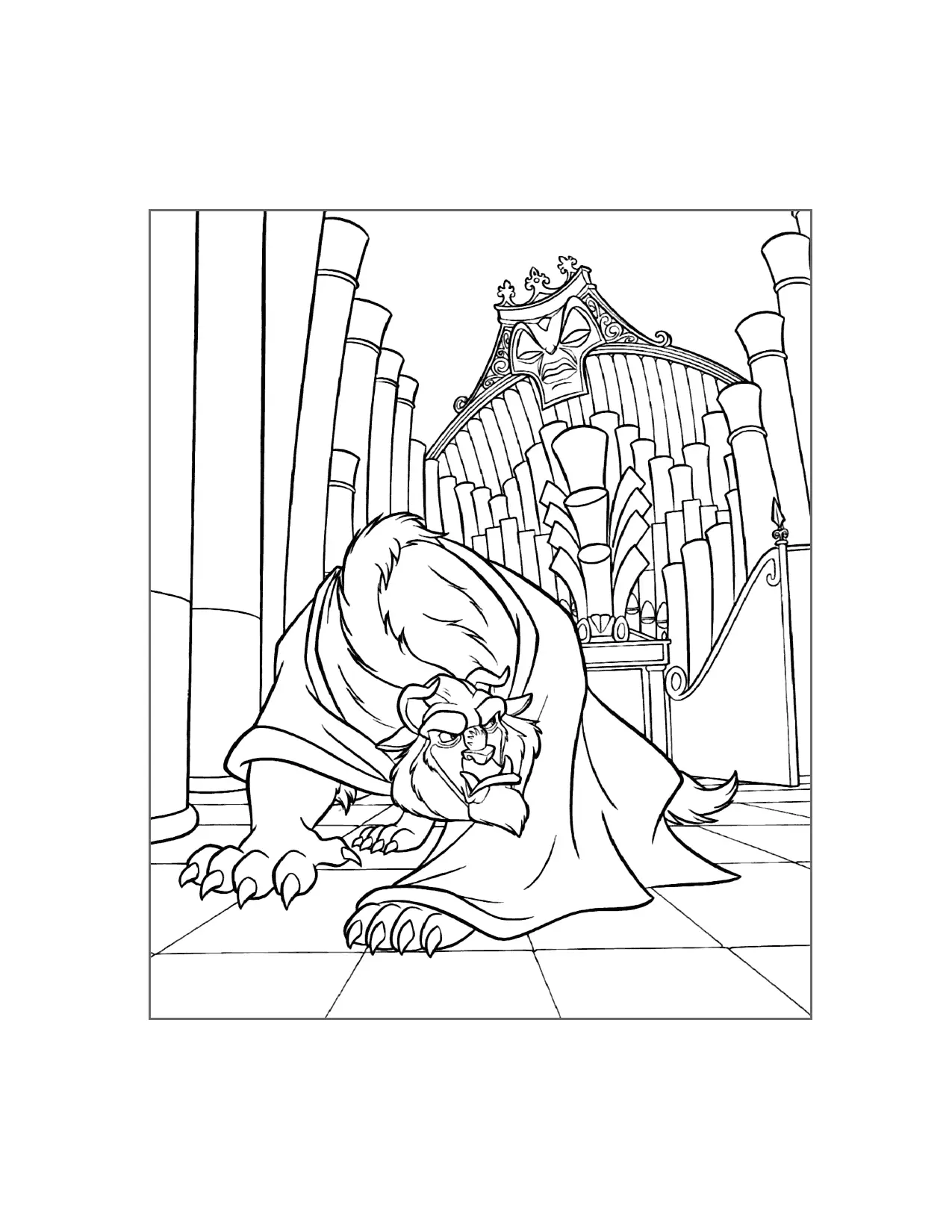Beast Is Angry Coloring Page