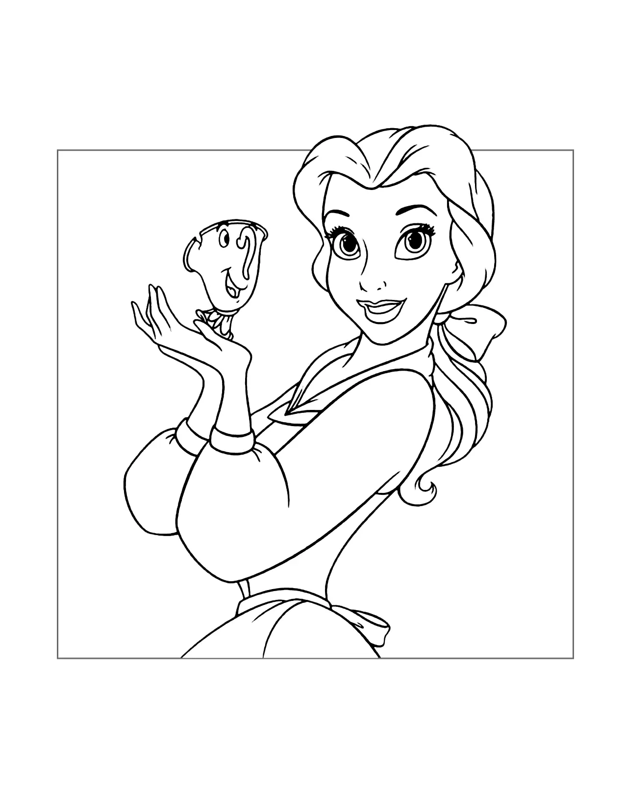 Belle And Chip Coloring Page
