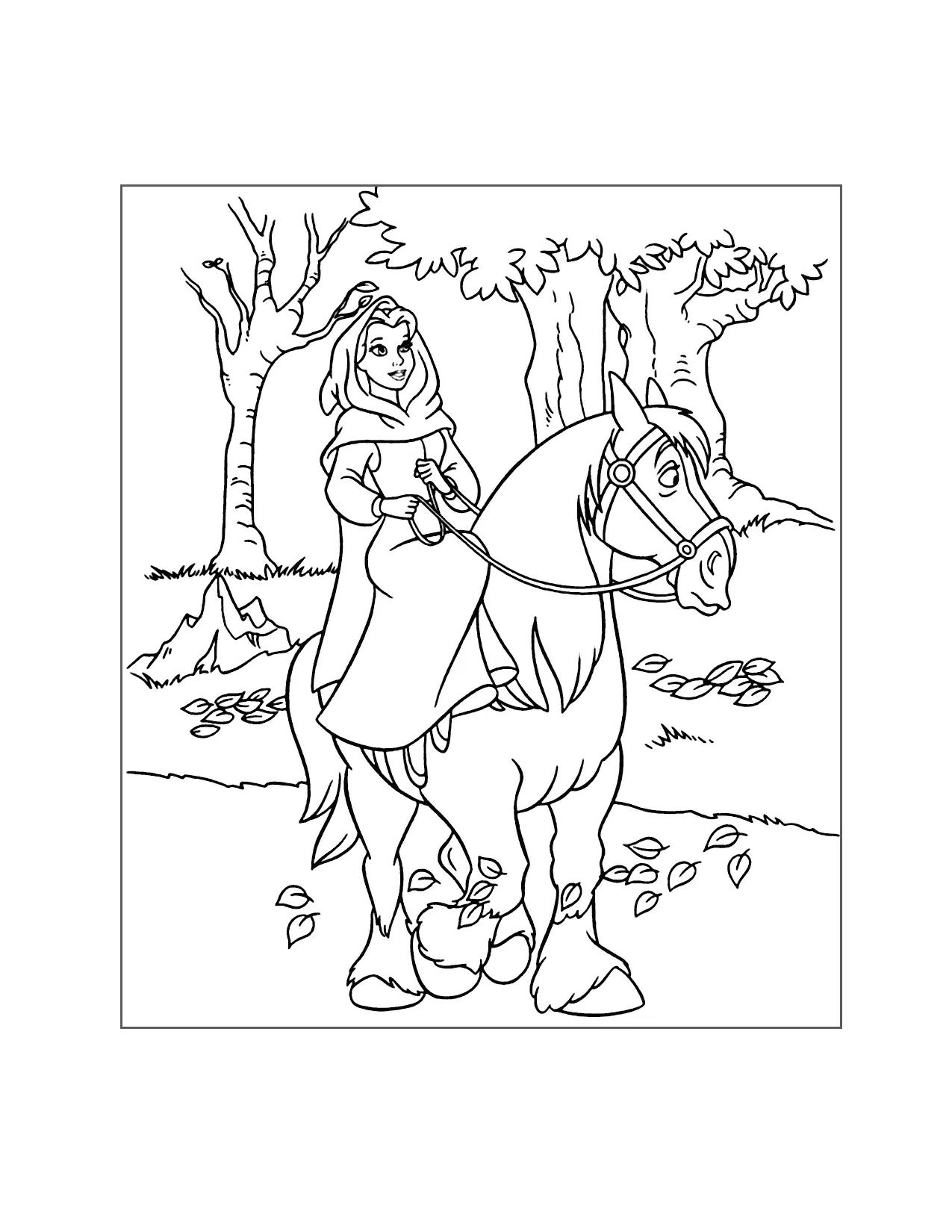 Belle And Horse Phillipe Coloring Page