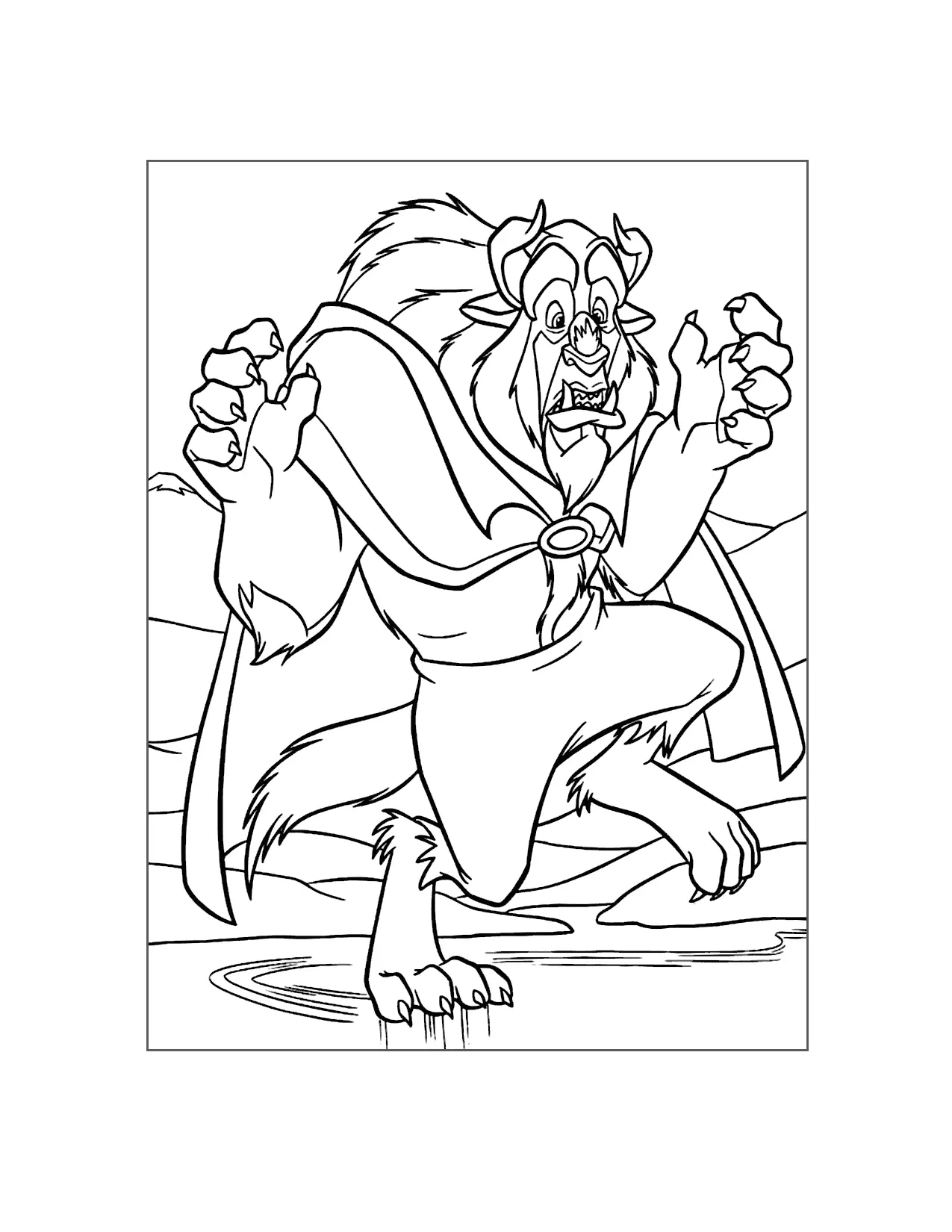 Funny Beast Walking On Ice Coloring Page