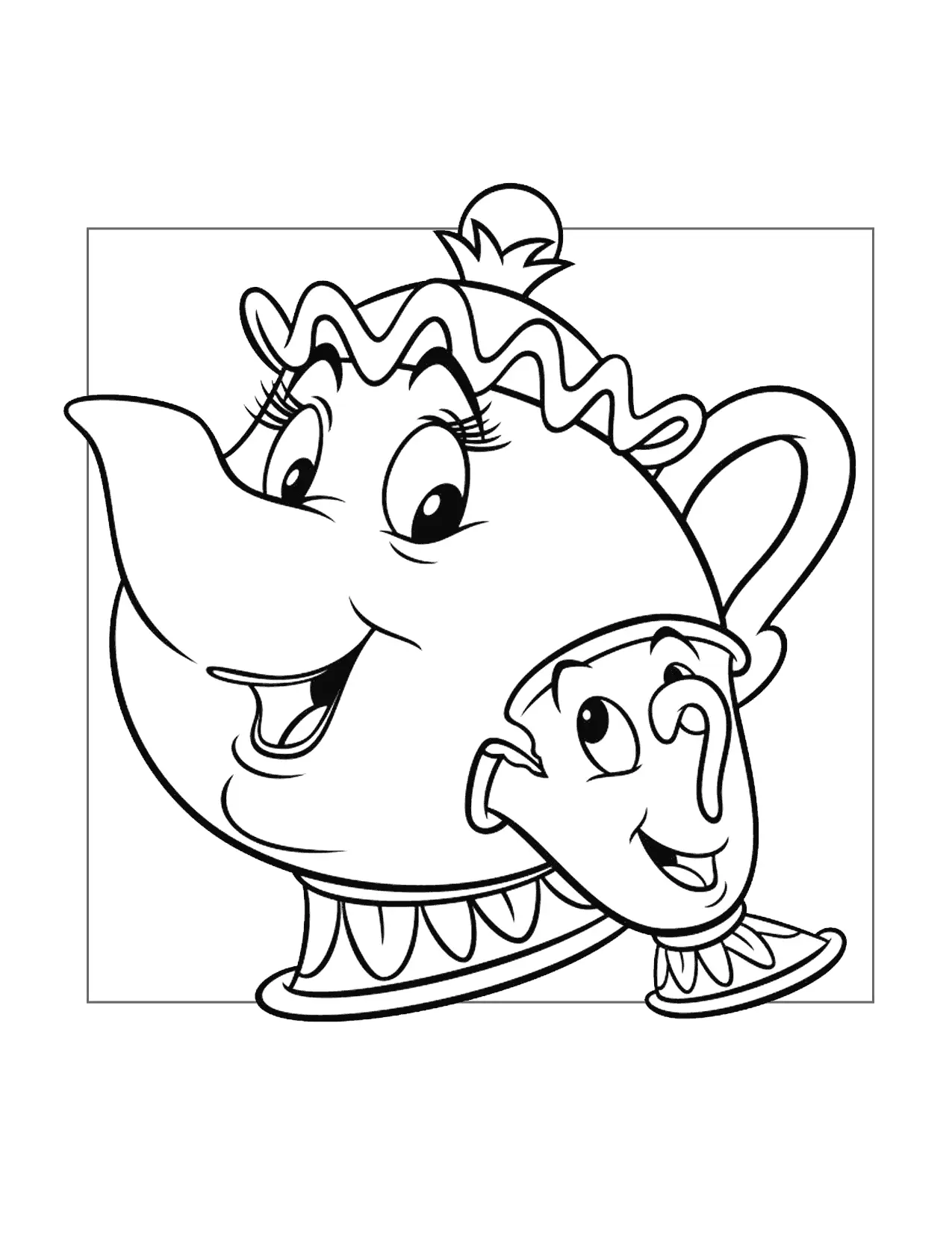Mrs Potts And Chip Coloring Page