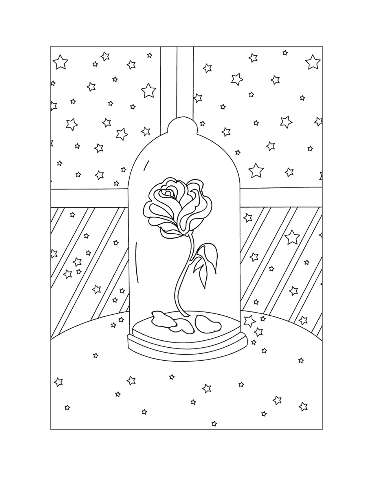 The Rose Beauty And The Beast Coloring Pgae