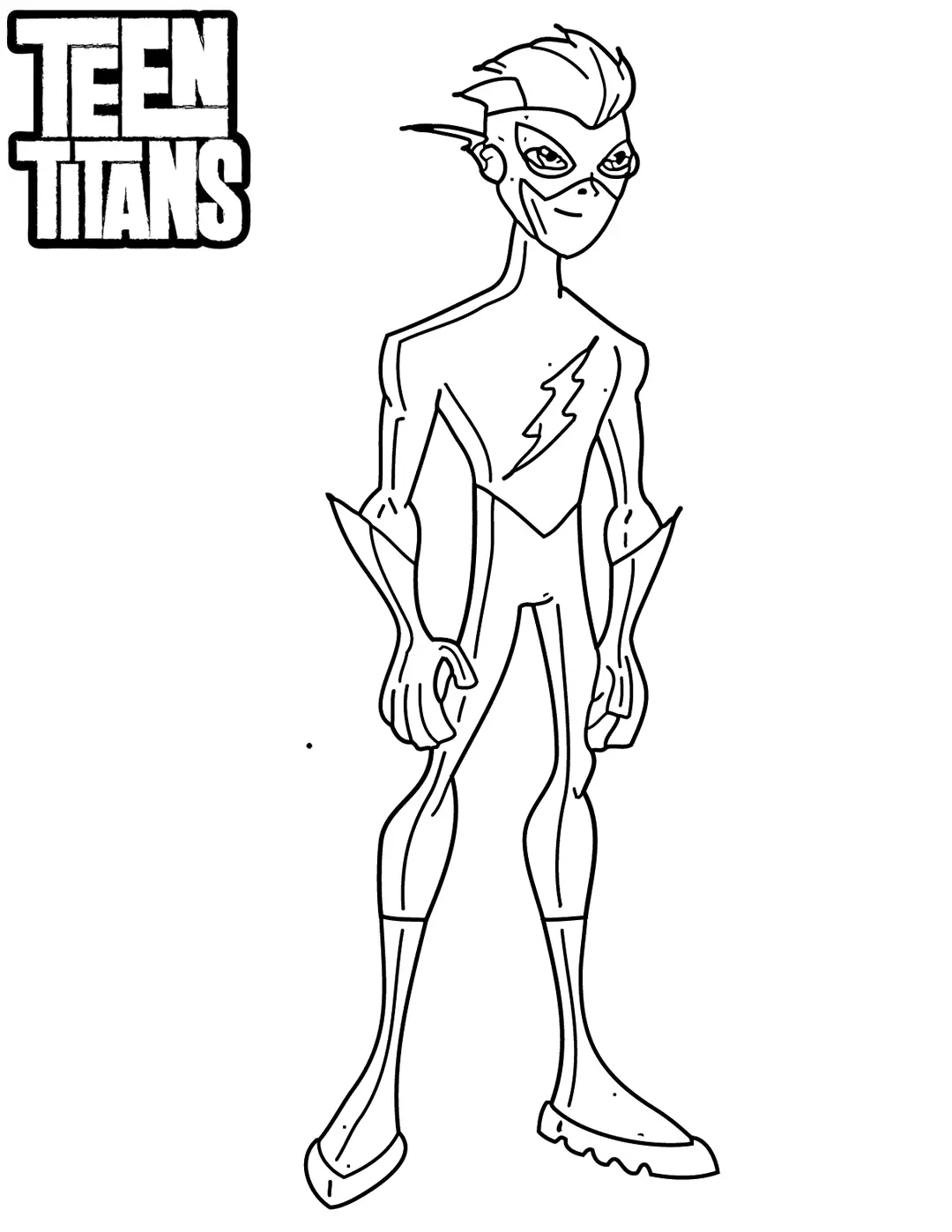 Kid Flash Teen Titans Coloring Page
