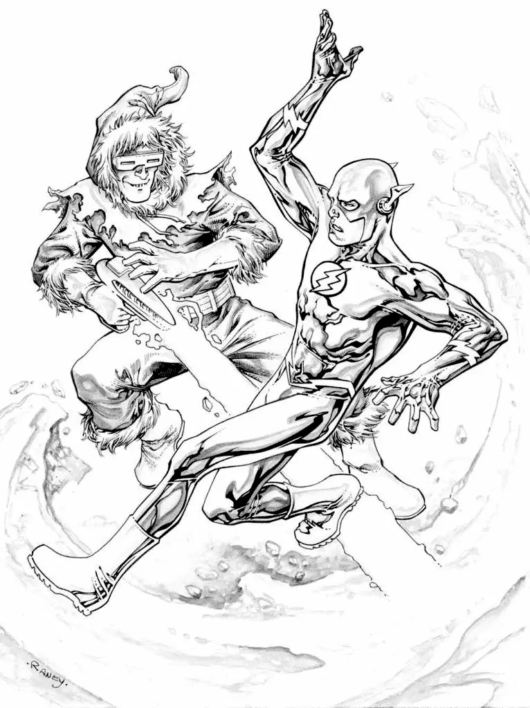 Flash V Captain Cold Coloring Page