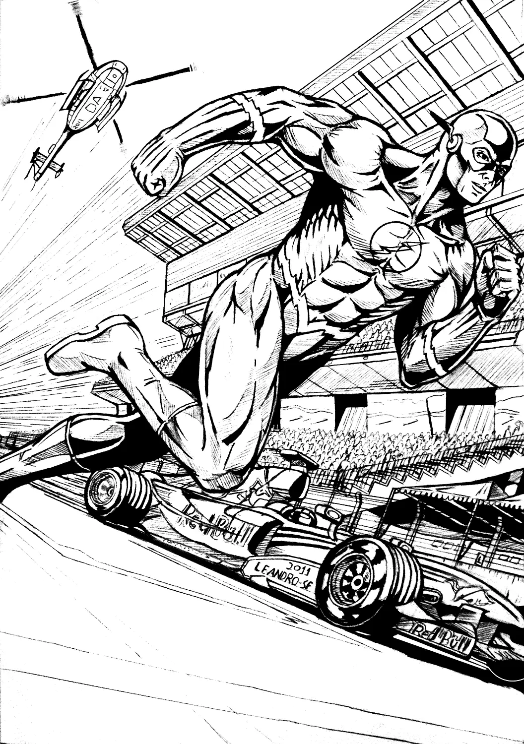 Flash Comic Book Art Coloring Page
