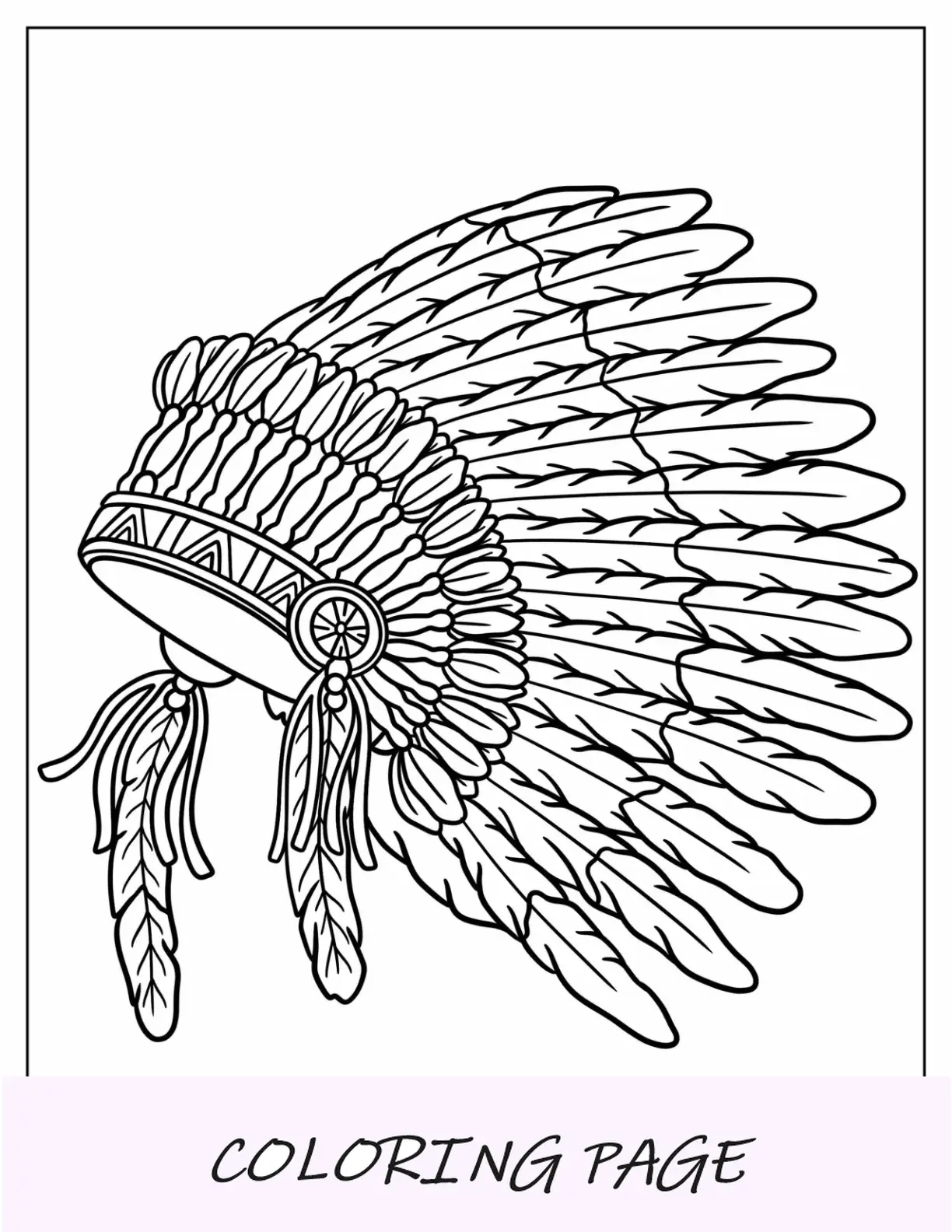Pagina da colorare dei nativi americani Capo che spara con la freccia mentre cavalca un cavallo