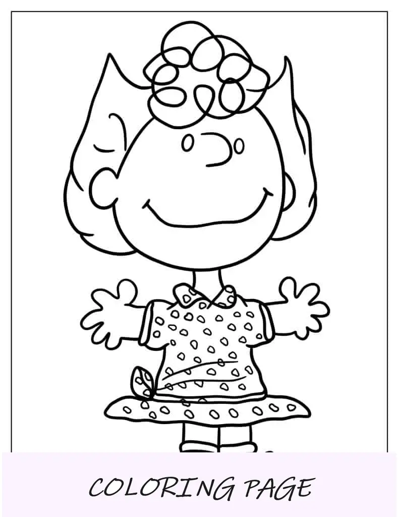 Página para colorir de Sally de amendoim