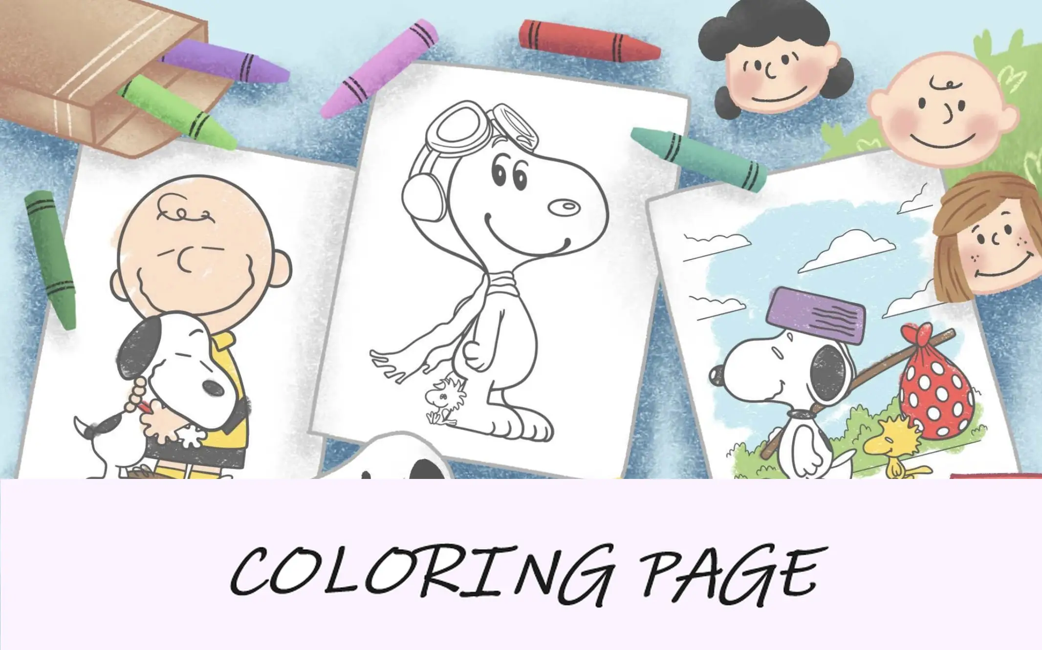 imagem de destaque das páginas para colorir do Snoopy (1)