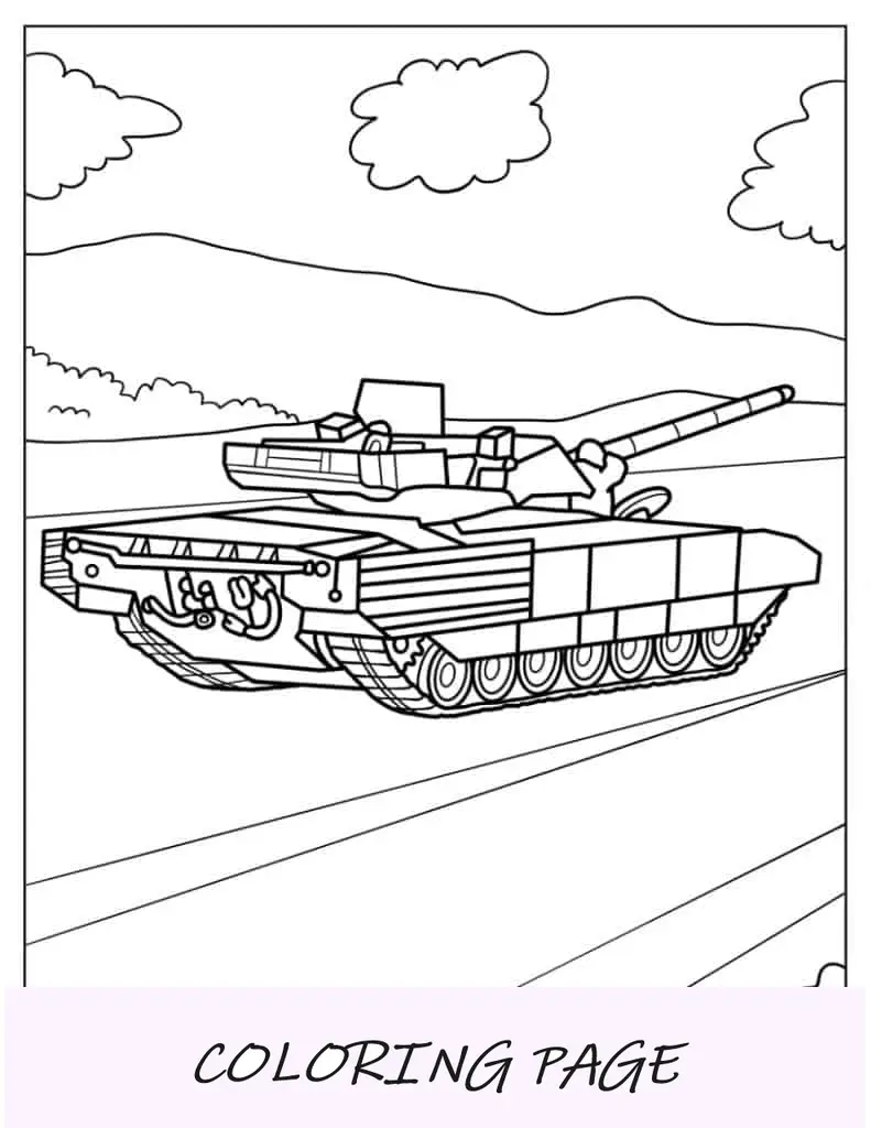 Esboço do tanque T-14 Armata para crianças