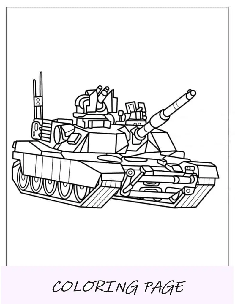 Folha para colorir do tanque Easy M1A2 SEP dos EUA