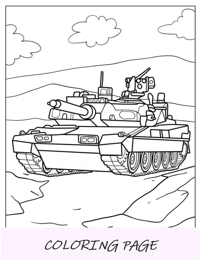 Página para colorir detalhada do Leopard 2A7A1. Tanque Alemãopdf