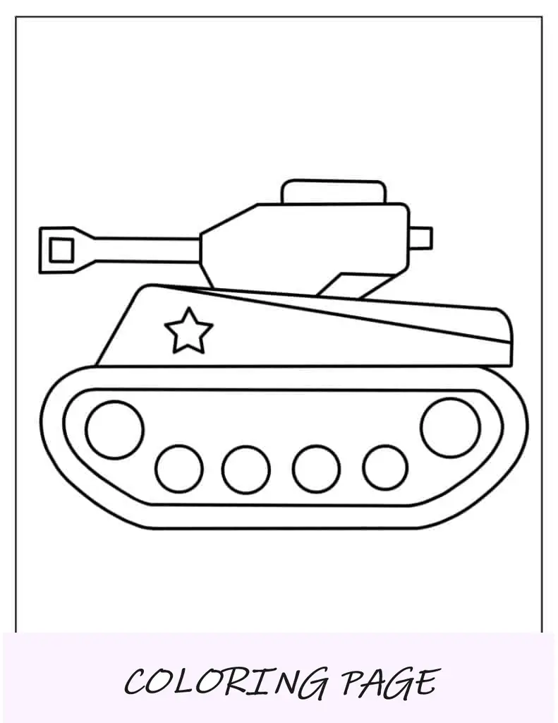Tanque militar de desenho animado