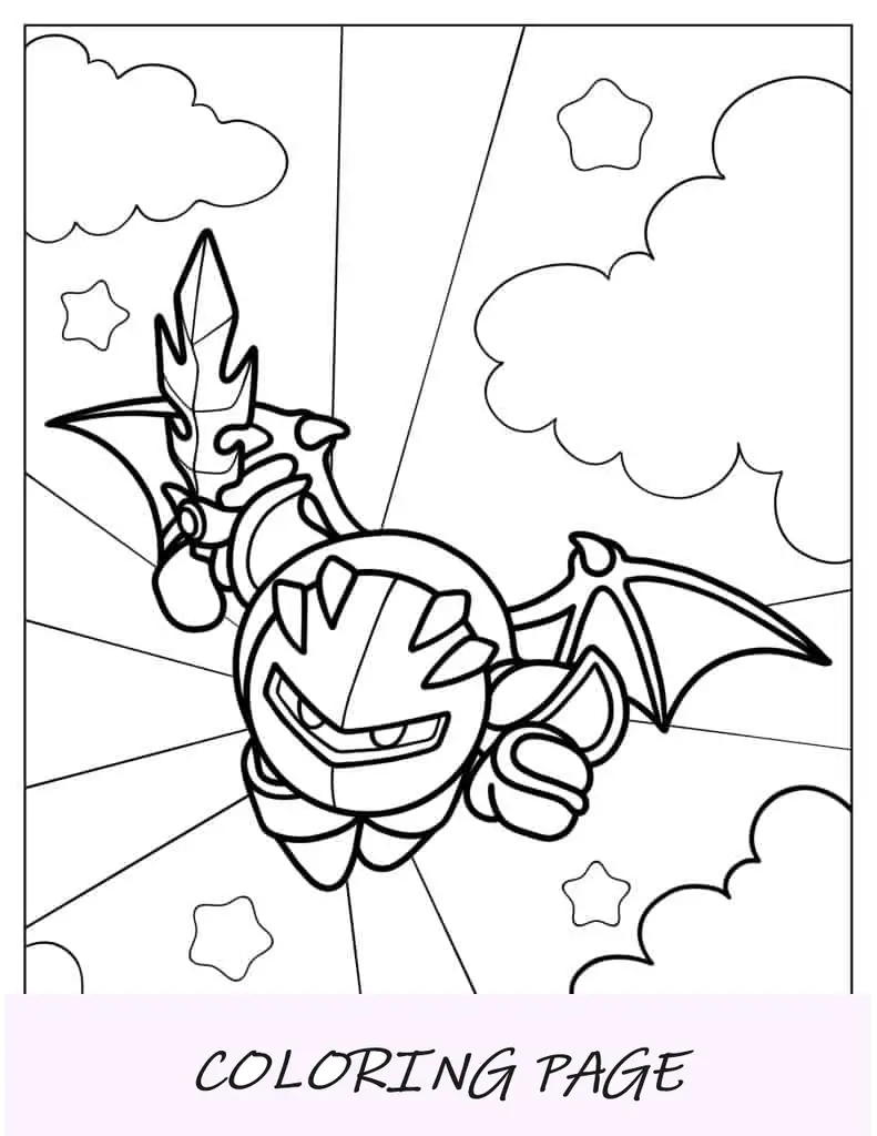 Kirby Meta Caballero Para Colorear