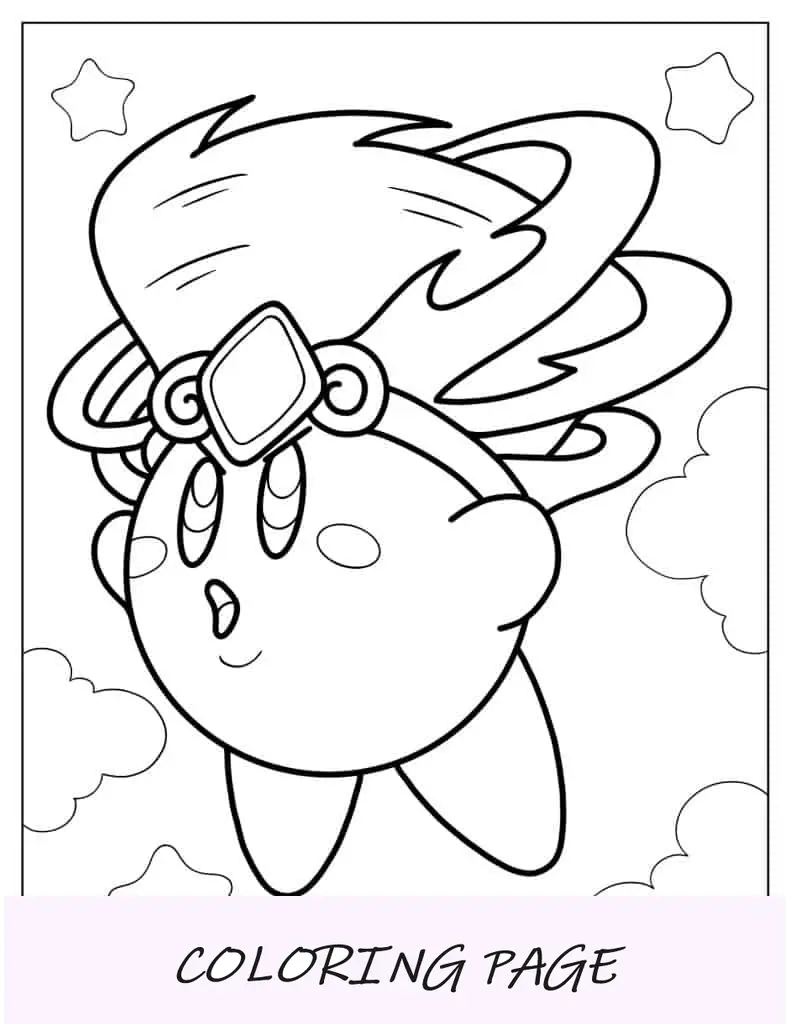 Tornado Kirby para colorear
