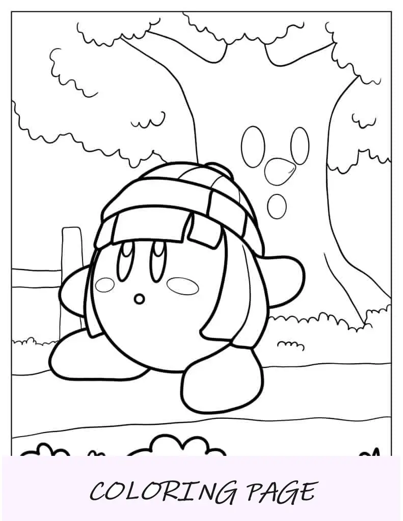 Min Min Kirby y Whispy Woods Hoja para colorear
