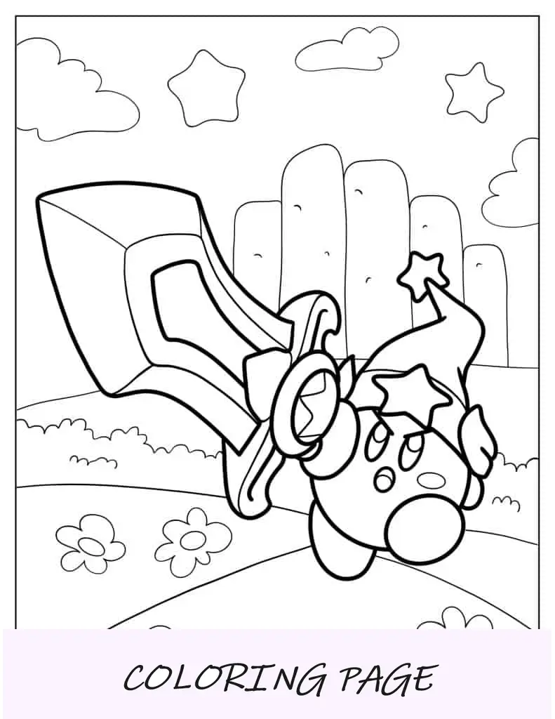 Kirby Ultra Espada Para Colorear