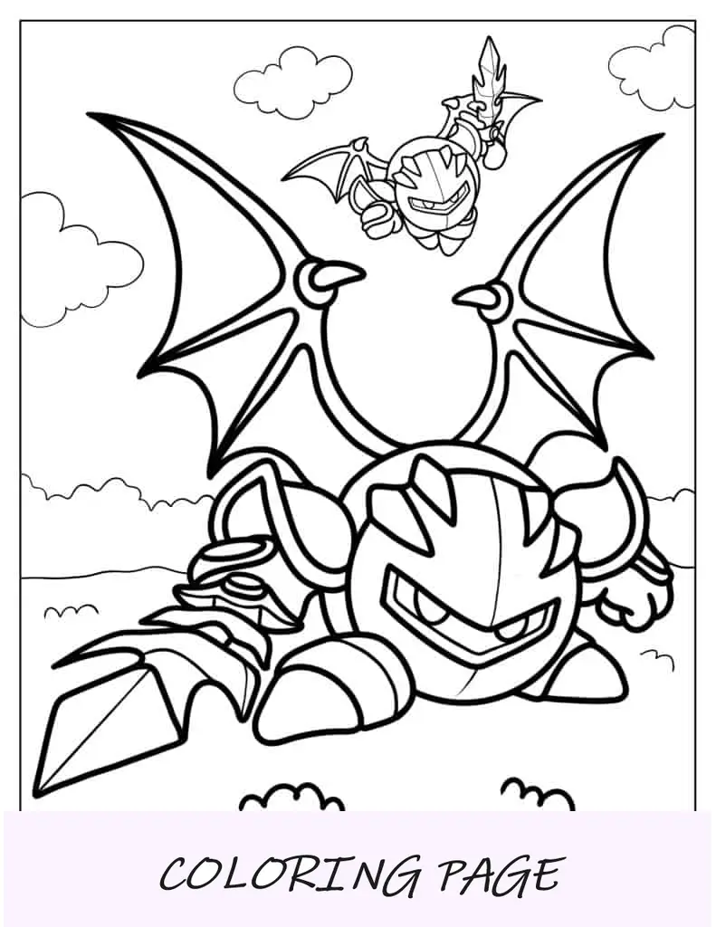 Imagen para colorear de Kirby Meta Knight