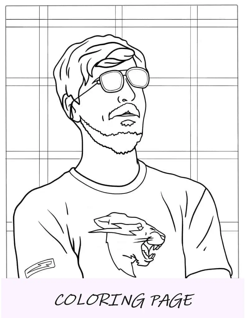 Jimmy Donaldson (Sr. Fera) usando óculos escuros para colorir